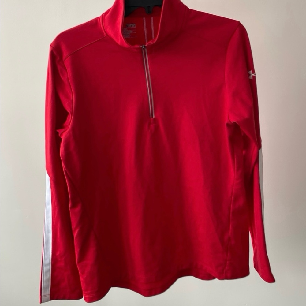 Under Armour Red Long Sleeve Pullover with Zipper Women Size Medium
